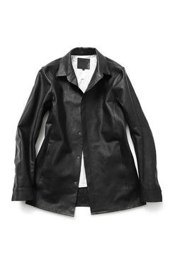 Load image into Gallery viewer, ISAMU KATAYAMA BACKLASH xx GUIDI COMMA 8 LEATHER SHIRT / CALF "Vitello Fiore Volonato" (BLACK) ※