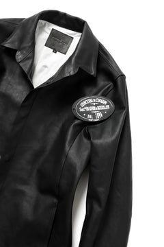 Load image into Gallery viewer, ISAMU KATAYAMA BACKLASH xx GUIDI COMMA 8 LEATHER SHIRT / CALF "Vitello Fiore Volonato" (BLACK) ※