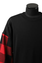 Load image into Gallery viewer, mastermind JAPAN COMBI PULLOVER TOPS / CHECK SHIRT SLEEVE (BLACK x RED)