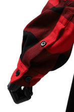 Load image into Gallery viewer, mastermind JAPAN COMBI PULLOVER TOPS / CHECK SHIRT SLEEVE (BLACK x RED)