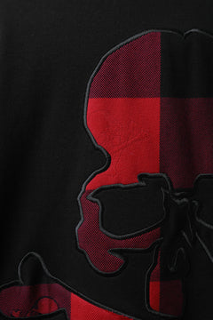 Load image into Gallery viewer, mastermind JAPAN COMBI PULLOVER TOPS / CHECK SHIRT SLEEVE (BLACK x RED)
