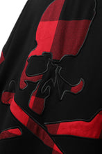 Load image into Gallery viewer, mastermind JAPAN COMBI PULLOVER TOPS / CHECK SHIRT SLEEVE (BLACK x RED)
