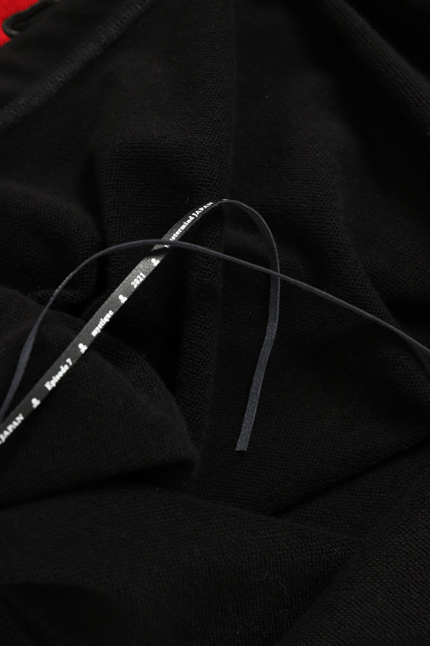 Load image into Gallery viewer, mastermind JAPAN COMBI PULLOVER TOPS / CHECK SHIRT SLEEVE (BLACK x RED)