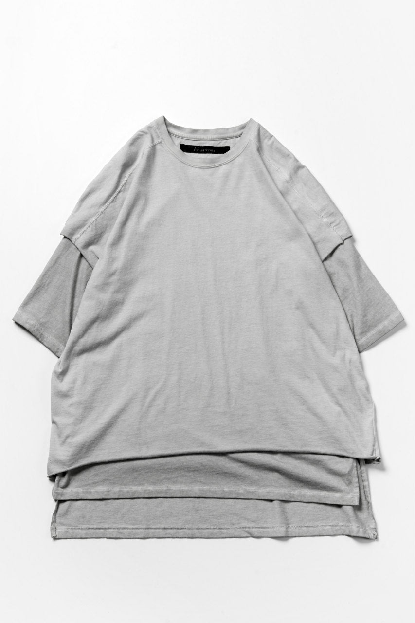 画像をギャラリービューアに読み込む, A.F ARTEFACT "NO FACE" ICE DYEING LAYERED OVER SIZE TOPS (GREY)
