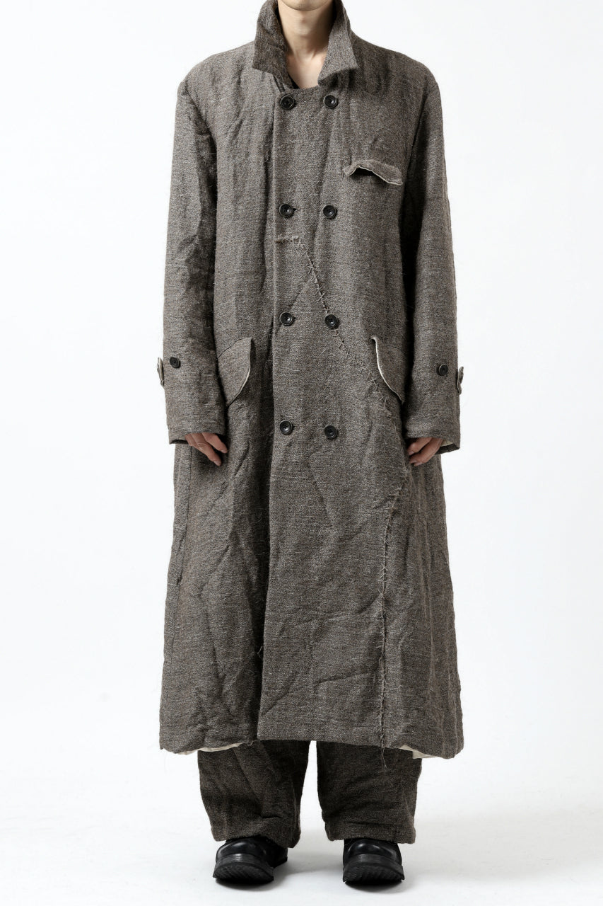 画像をギャラリービューアに読み込む, YUTA MATSUOKA double-breasted long coat / primitive wool (brown)