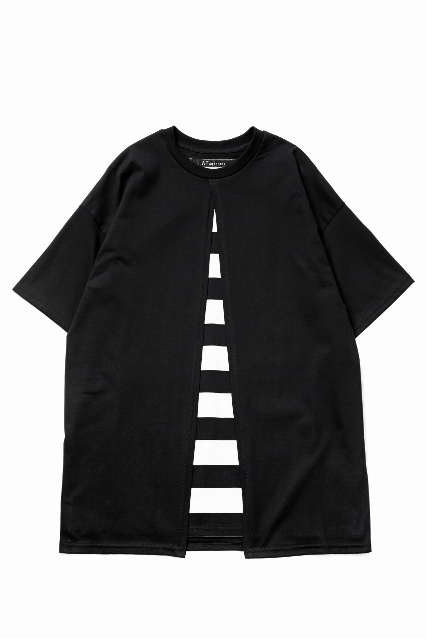 画像をギャラリービューアに読み込む, A.F ARTEFACT "OVERLAP" LAYERED LOOSEY TOPS (BLACK×IVORY)