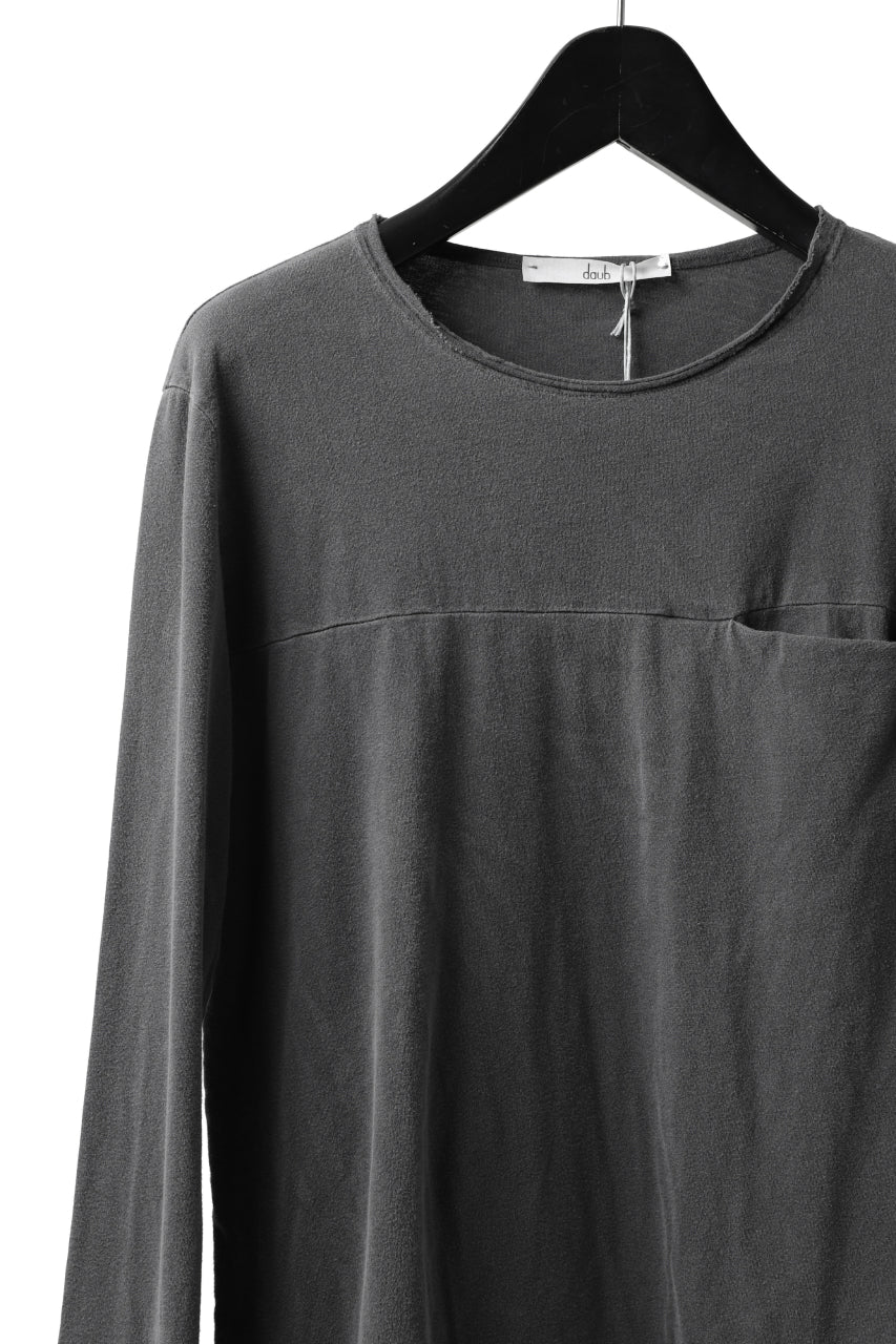 Load image into Gallery viewer, daub CHEST POCKET LONG SLEEVE CUT SEWN / COLD DYED JERSEY (GREY)