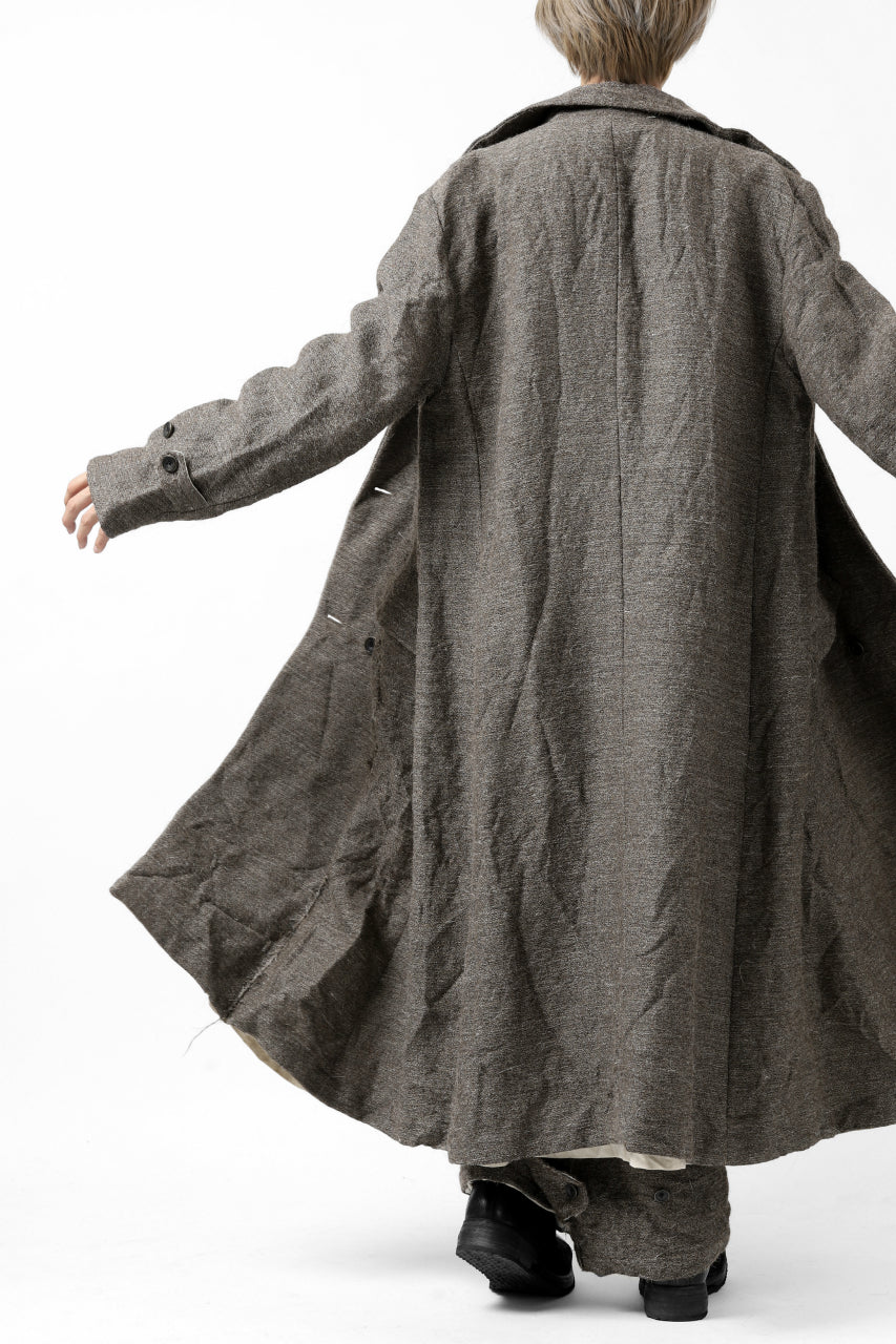 画像をギャラリービューアに読み込む, YUTA MATSUOKA double-breasted long coat / primitive wool (brown)