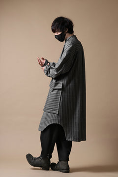 画像をギャラリービューアに読み込む, SOSNOVSKA exclusive FLYING DOWN SHIRT COAT (GREY STRIPE)