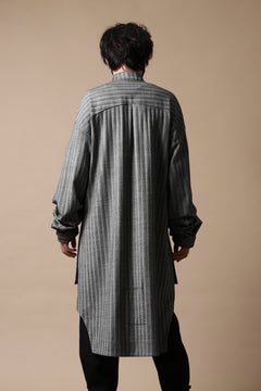 画像をギャラリービューアに読み込む, SOSNOVSKA exclusive FLYING DOWN SHIRT COAT (GREY STRIPE)