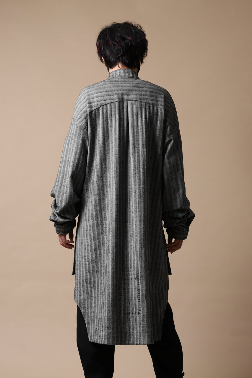 画像をギャラリービューアに読み込む, SOSNOVSKA exclusive FLYING DOWN SHIRT COAT (GREY STRIPE)