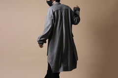画像をギャラリービューアに読み込む, SOSNOVSKA exclusive FLYING DOWN SHIRT COAT (GREY STRIPE)