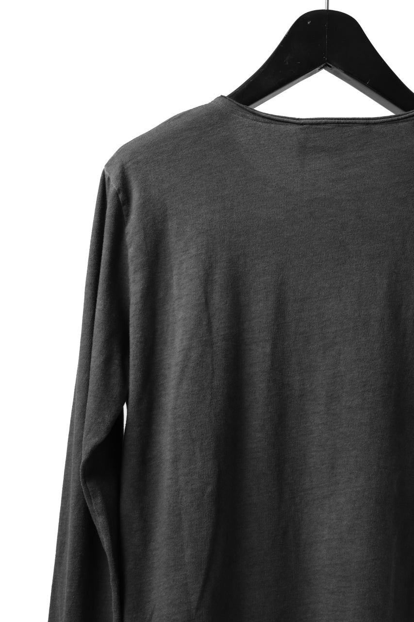 Load image into Gallery viewer, daub CHEST POCKET LONG SLEEVE CUT SEWN / COLD DYED JERSEY (DARK GREY)