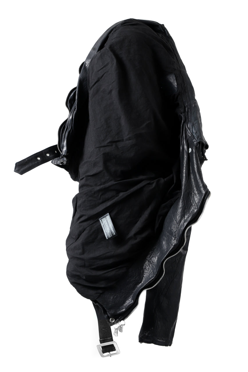 Load image into Gallery viewer, ISAMU KATAYAMA BACKLASH DOUBLE BREASTED JACKET / DOUBLE-SHOULDER OBJECT DYED (BLACK)