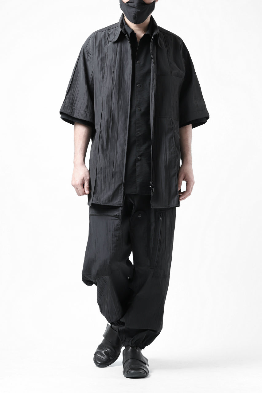 画像をギャラリービューアに読み込む, Y's.... WRINKLE TEXTURE TACTICAL PANTS (BLACK)