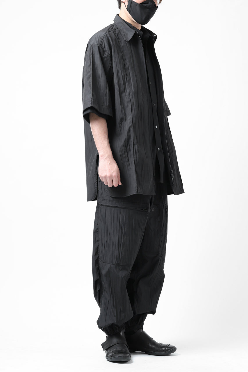 画像をギャラリービューアに読み込む, Y's.... WRINKLE TEXTURE TACTICAL PANTS (BLACK)