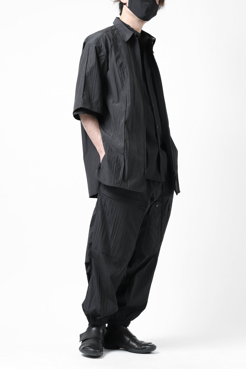 画像をギャラリービューアに読み込む, Y's.... WRINKLE TEXTURE TACTICAL PANTS (BLACK)