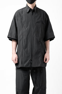 画像をギャラリービューアに読み込む, Y's.... WRINKLE TEXTURE LAYERED H/S SHIRT (BLACK)
