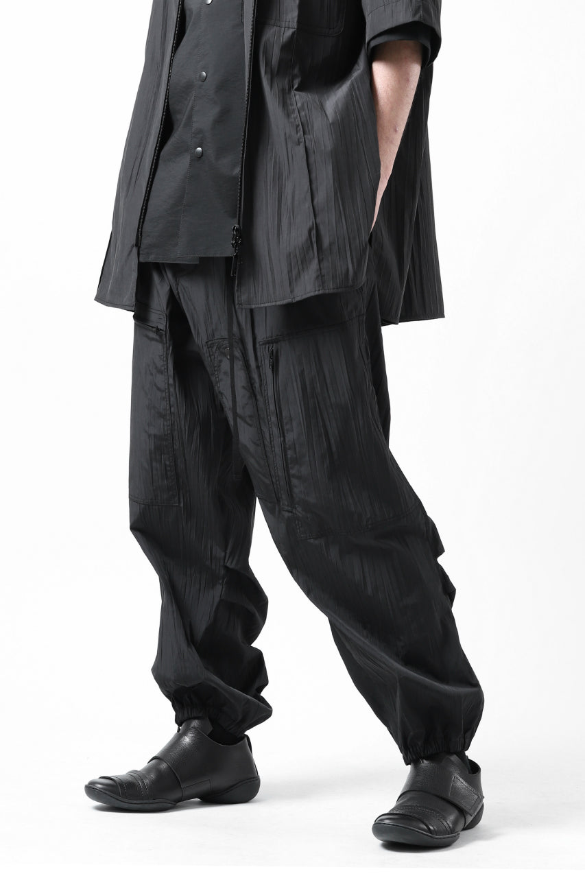 画像をギャラリービューアに読み込む, Y's.... WRINKLE TEXTURE TACTICAL PANTS (BLACK)