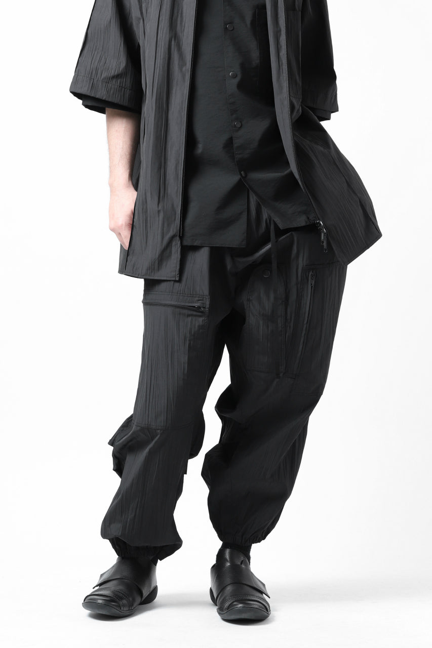 画像をギャラリービューアに読み込む, Y's.... WRINKLE TEXTURE TACTICAL PANTS (BLACK)