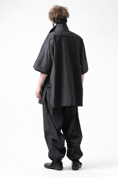 画像をギャラリービューアに読み込む, Y's.... WRINKLE TEXTURE LAYERED H/S SHIRT (BLACK)
