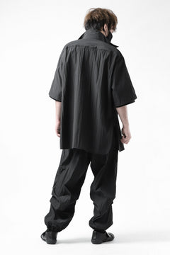 画像をギャラリービューアに読み込む, Y's.... WRINKLE TEXTURE LAYERED H/S SHIRT (BLACK)