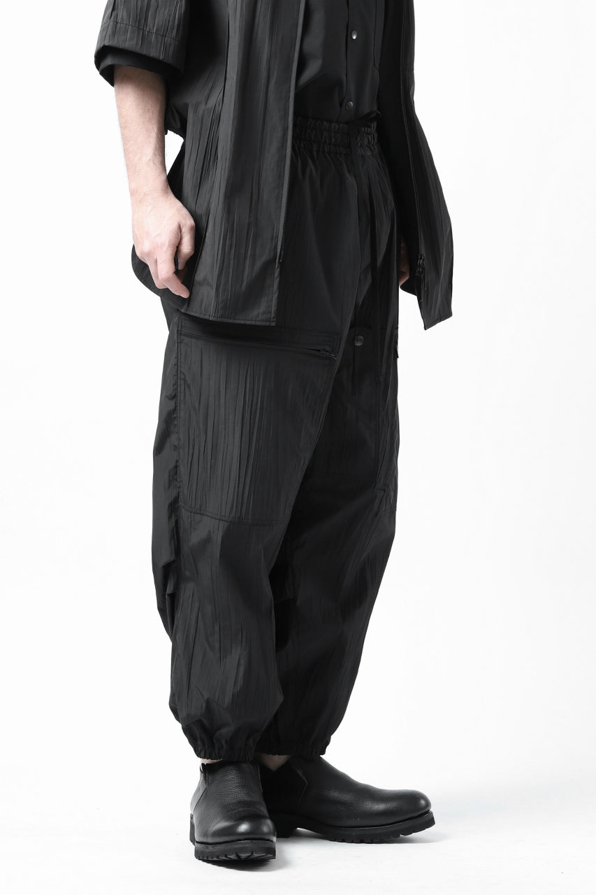 画像をギャラリービューアに読み込む, Y's.... WRINKLE TEXTURE TACTICAL PANTS (BLACK)