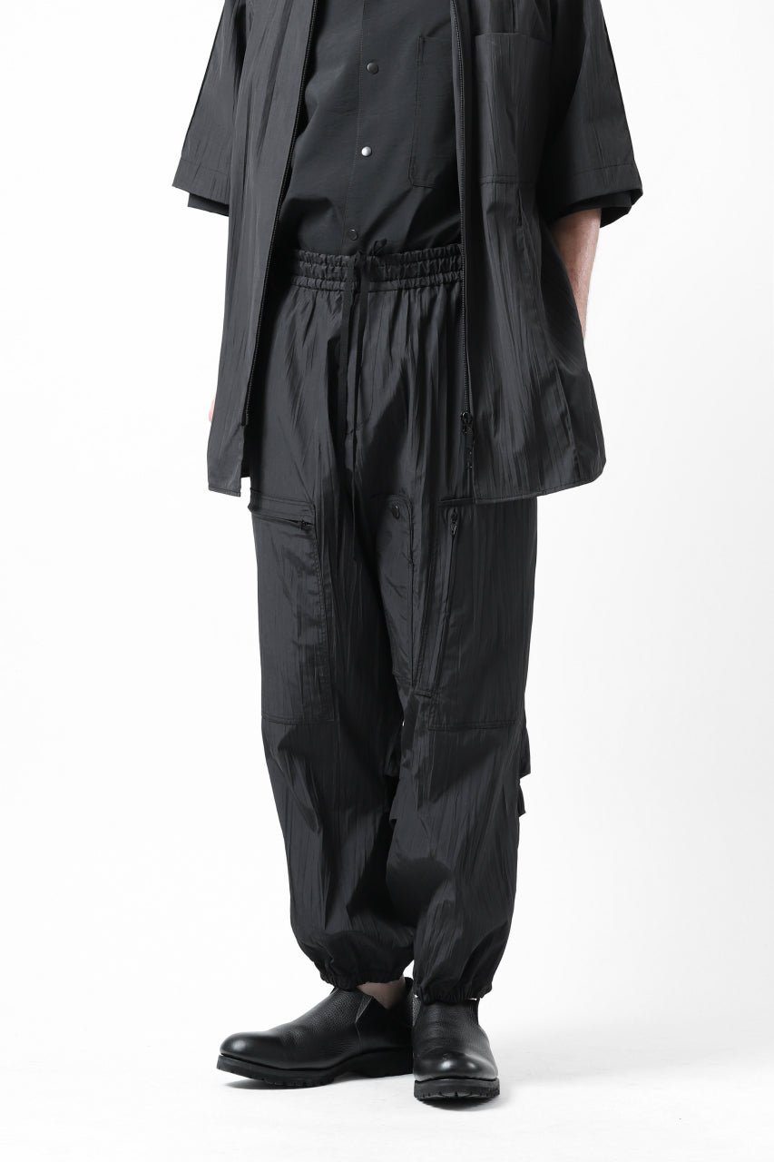 画像をギャラリービューアに読み込む, Y's.... WRINKLE TEXTURE TACTICAL PANTS (BLACK)