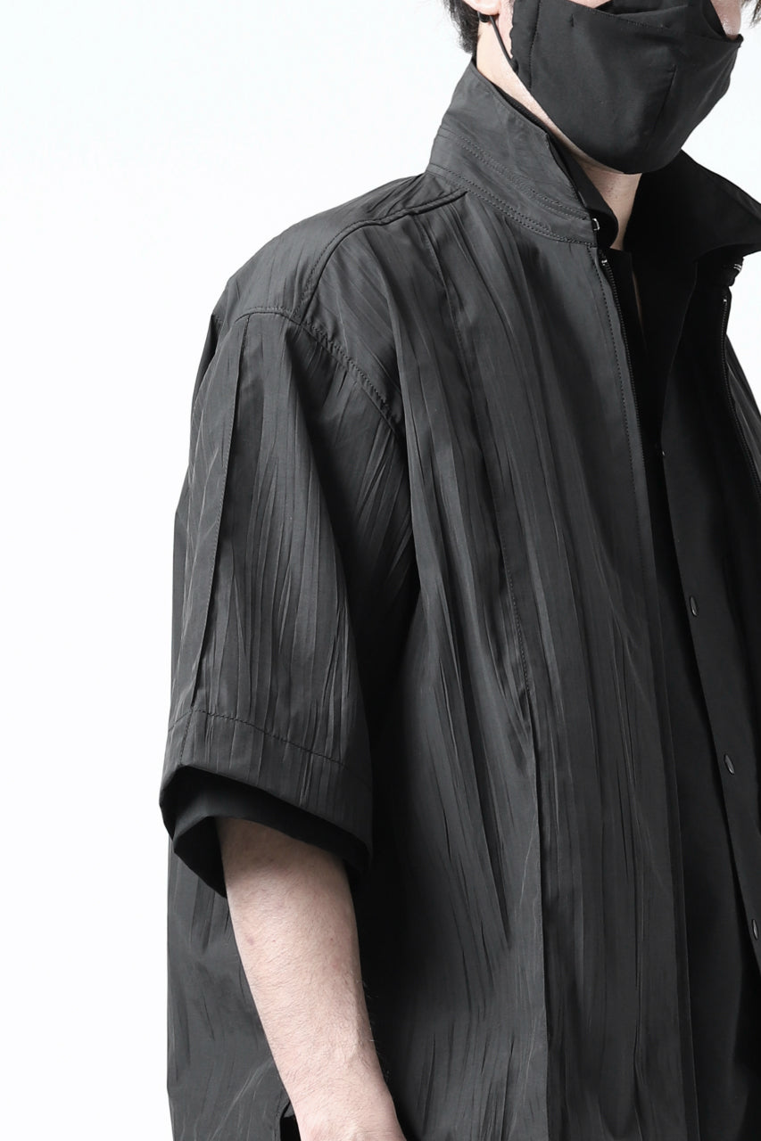 画像をギャラリービューアに読み込む, Y's.... WRINKLE TEXTURE LAYERED H/S SHIRT (BLACK)