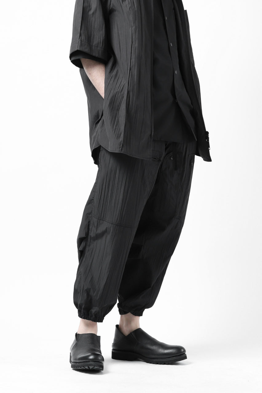画像をギャラリービューアに読み込む, Y's.... WRINKLE TEXTURE TACTICAL PANTS (BLACK)