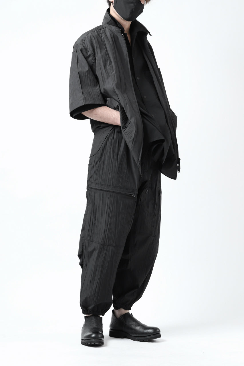 画像をギャラリービューアに読み込む, Y's.... WRINKLE TEXTURE TACTICAL PANTS (BLACK)