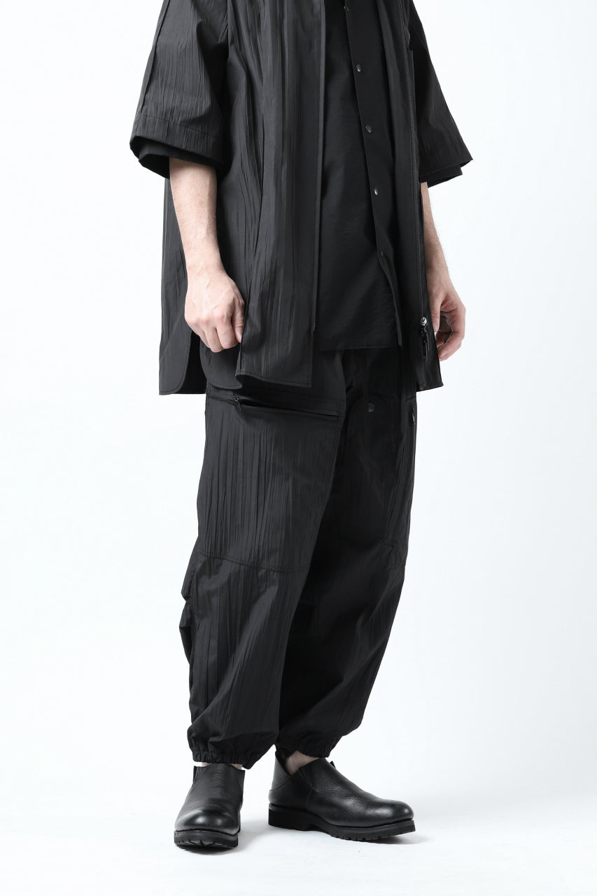 画像をギャラリービューアに読み込む, Y's.... WRINKLE TEXTURE TACTICAL PANTS (BLACK)