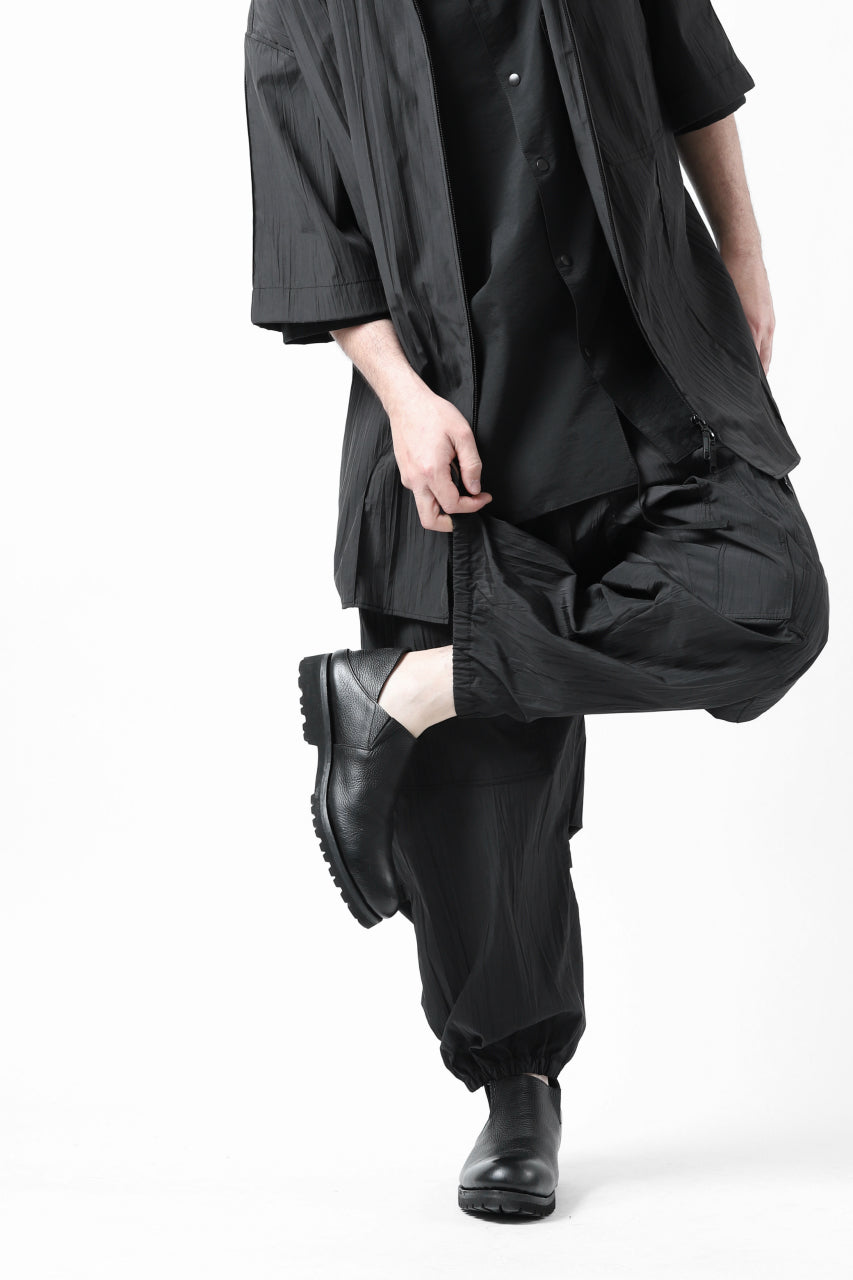 画像をギャラリービューアに読み込む, Y's.... WRINKLE TEXTURE TACTICAL PANTS (BLACK)