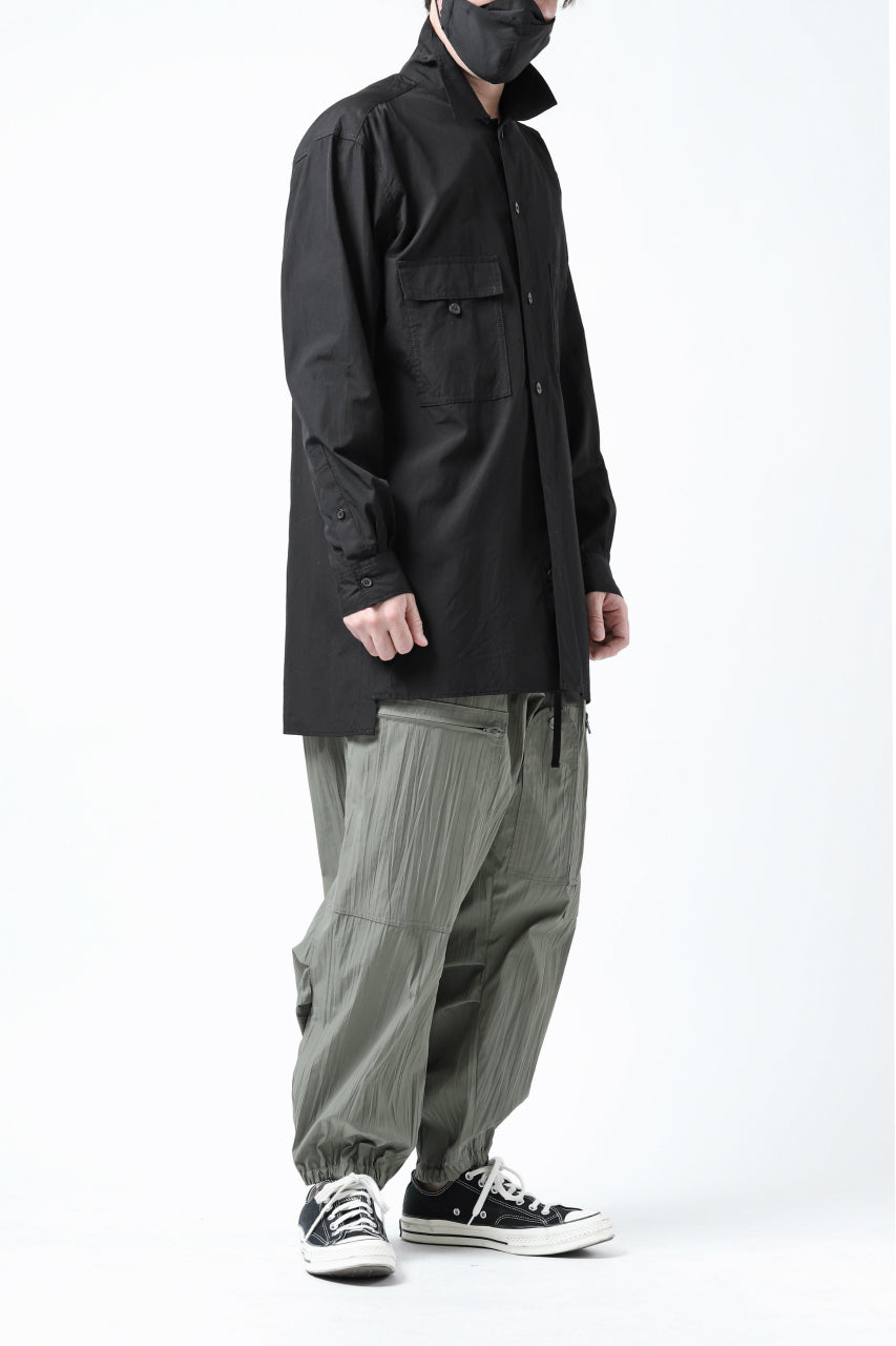 画像をギャラリービューアに読み込む, Y's LOOSEY WORK SHIRT / AIR-TUMBLED COTTON (BLACK)