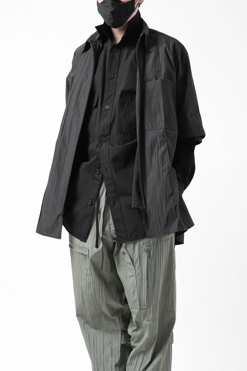 画像をギャラリービューアに読み込む, Y's LOOSEY WORK SHIRT / AIR-TUMBLED COTTON (BLACK)