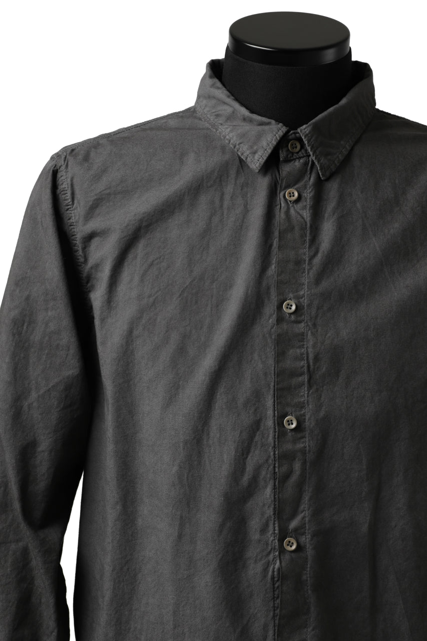 画像をギャラリービューアに読み込む, daub PLAIN COLLAR SHIRT / COLD DYED ORGANIC COTTON (DARK GREY)