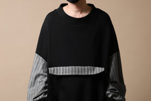 画像をギャラリービューアに読み込む, SOSNOVSKA exclusive ABSTRACT COMBINATION SWEAT SHIRT (BLACK x GREY STRIPE)