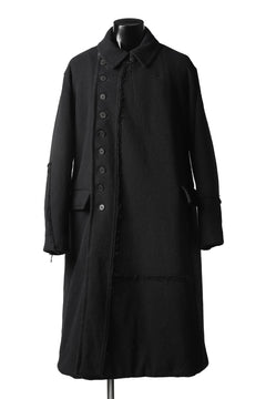 画像をギャラリービューアに読み込む, KLASICA HM-C DOUBLE BREASTED COAT with BONDED LINING / WOOLxSILK BOLD DUNGAREES (BLACK)