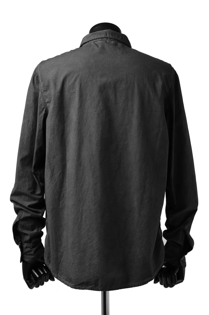 画像をギャラリービューアに読み込む, daub PLAIN COLLAR SHIRT / COLD DYED ORGANIC COTTON (DARK GREY)