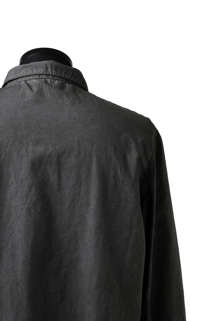 画像をギャラリービューアに読み込む, daub PLAIN COLLAR SHIRT / COLD DYED ORGANIC COTTON (DARK GREY)