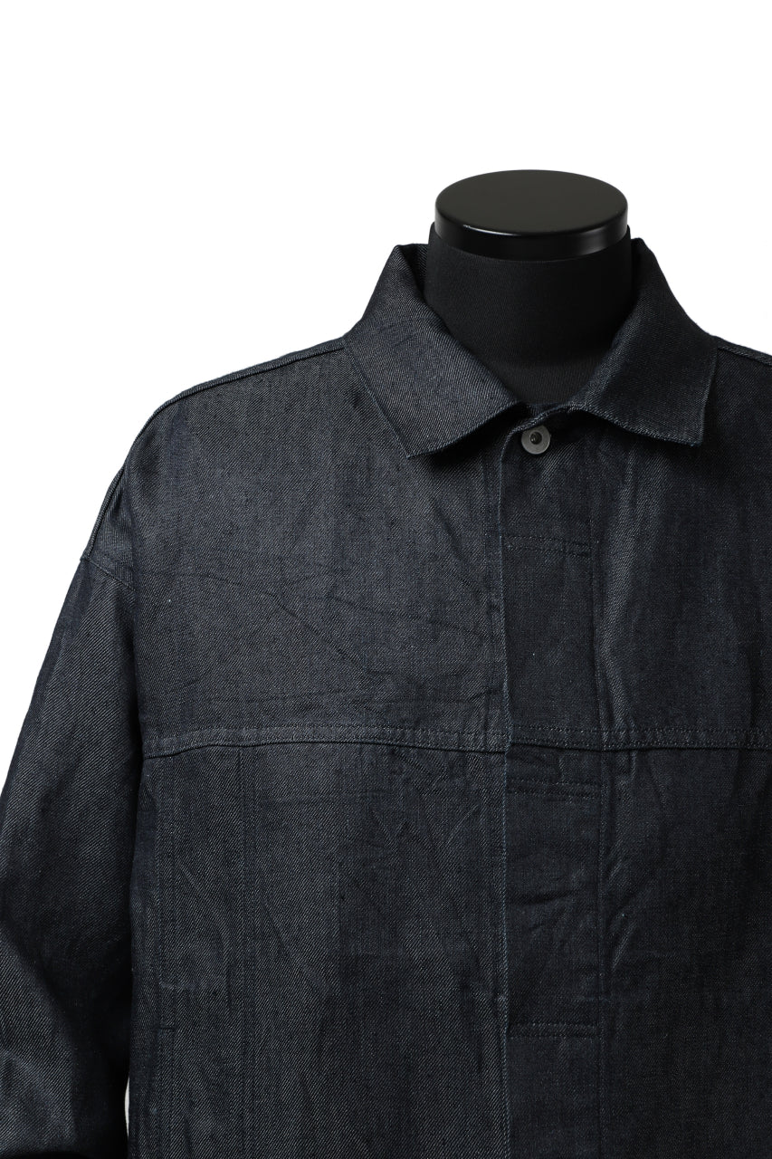 Load image into Gallery viewer, CAPERTICA BIG JEAN JACKET / LINEN DENIM (INDIGO)