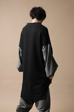 画像をギャラリービューアに読み込む, SOSNOVSKA exclusive ABSTRACT COMBINATION SWEAT SHIRT (BLACK x GREY STRIPE)