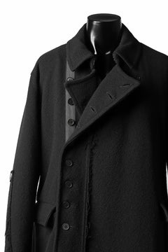 画像をギャラリービューアに読み込む, KLASICA HM-C DOUBLE BREASTED COAT with BONDED LINING / WOOLxSILK BOLD DUNGAREES (BLACK)