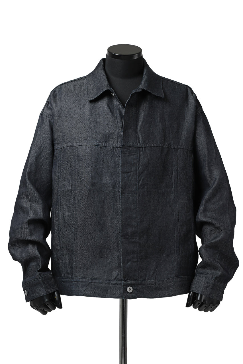 Load image into Gallery viewer, CAPERTICA BIG JEAN JACKET / LINEN DENIM (INDIGO)