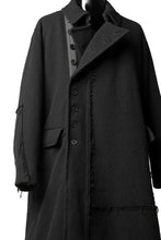 画像をギャラリービューアに読み込む, KLASICA HM-C DOUBLE BREASTED COAT with BONDED LINING / WOOLxSILK BOLD DUNGAREES (BLACK)