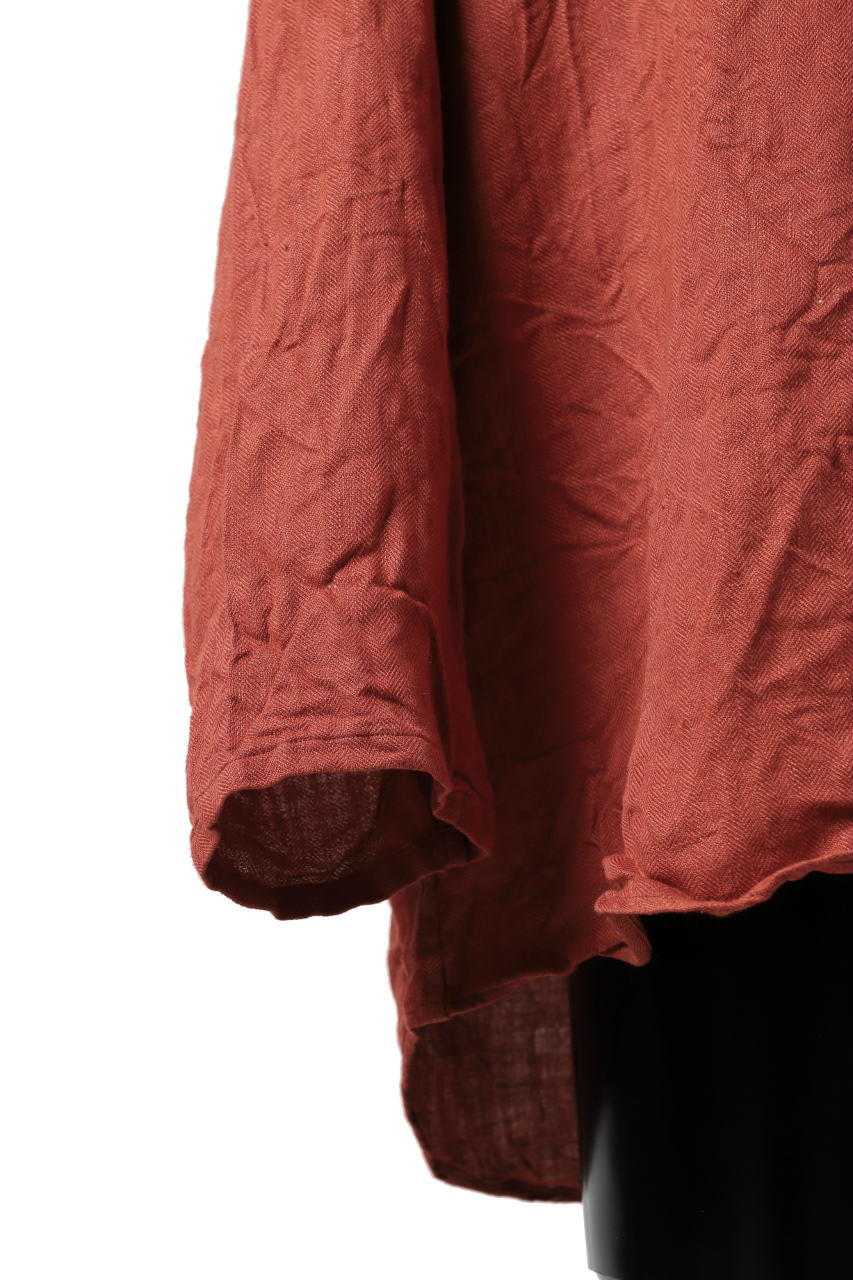 画像をギャラリービューアに読み込む, YUTA MATSUOKA round neck shirt / sulfur dyed washer linen (red)