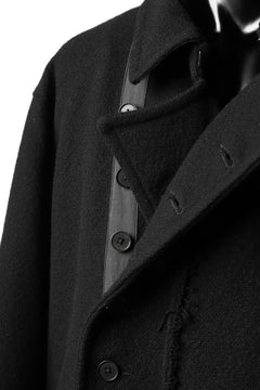 画像をギャラリービューアに読み込む, KLASICA HM-C DOUBLE BREASTED COAT with BONDED LINING / WOOLxSILK BOLD DUNGAREES (BLACK)