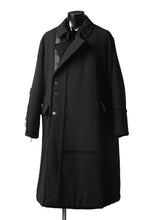画像をギャラリービューアに読み込む, KLASICA HM-C DOUBLE BREASTED COAT with BONDED LINING / WOOLxSILK BOLD DUNGAREES (BLACK)