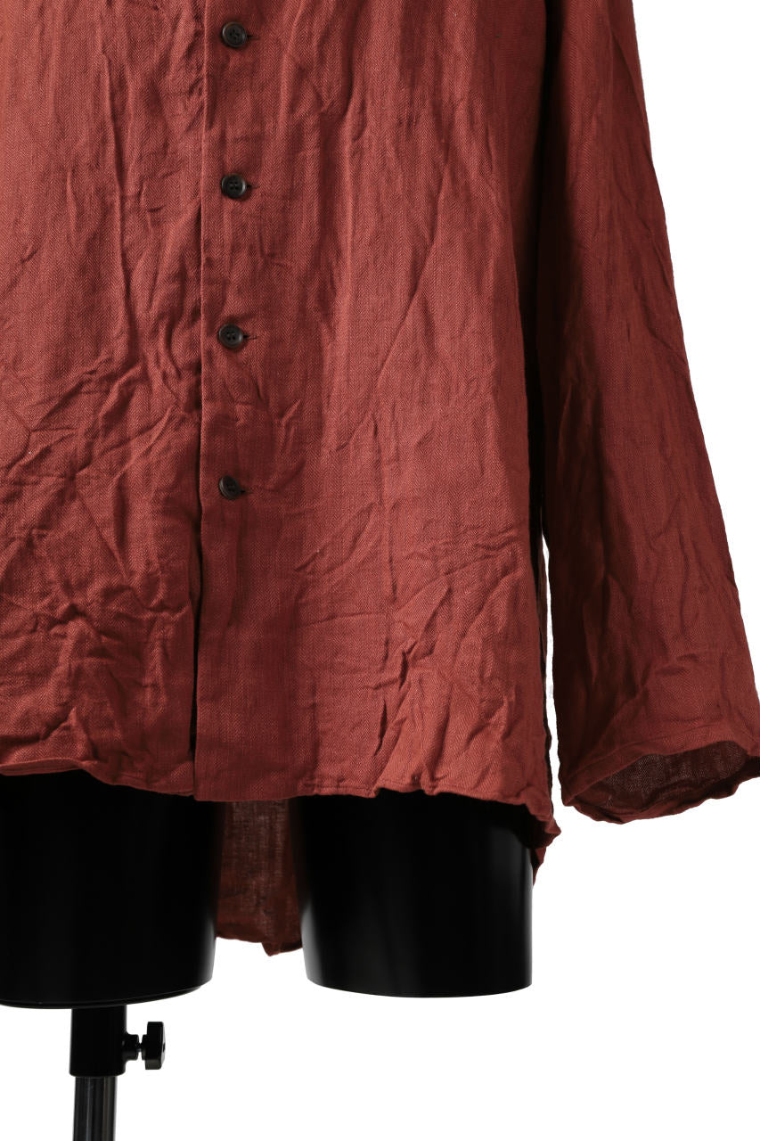 画像をギャラリービューアに読み込む, YUTA MATSUOKA round neck shirt / sulfur dyed washer linen (red)