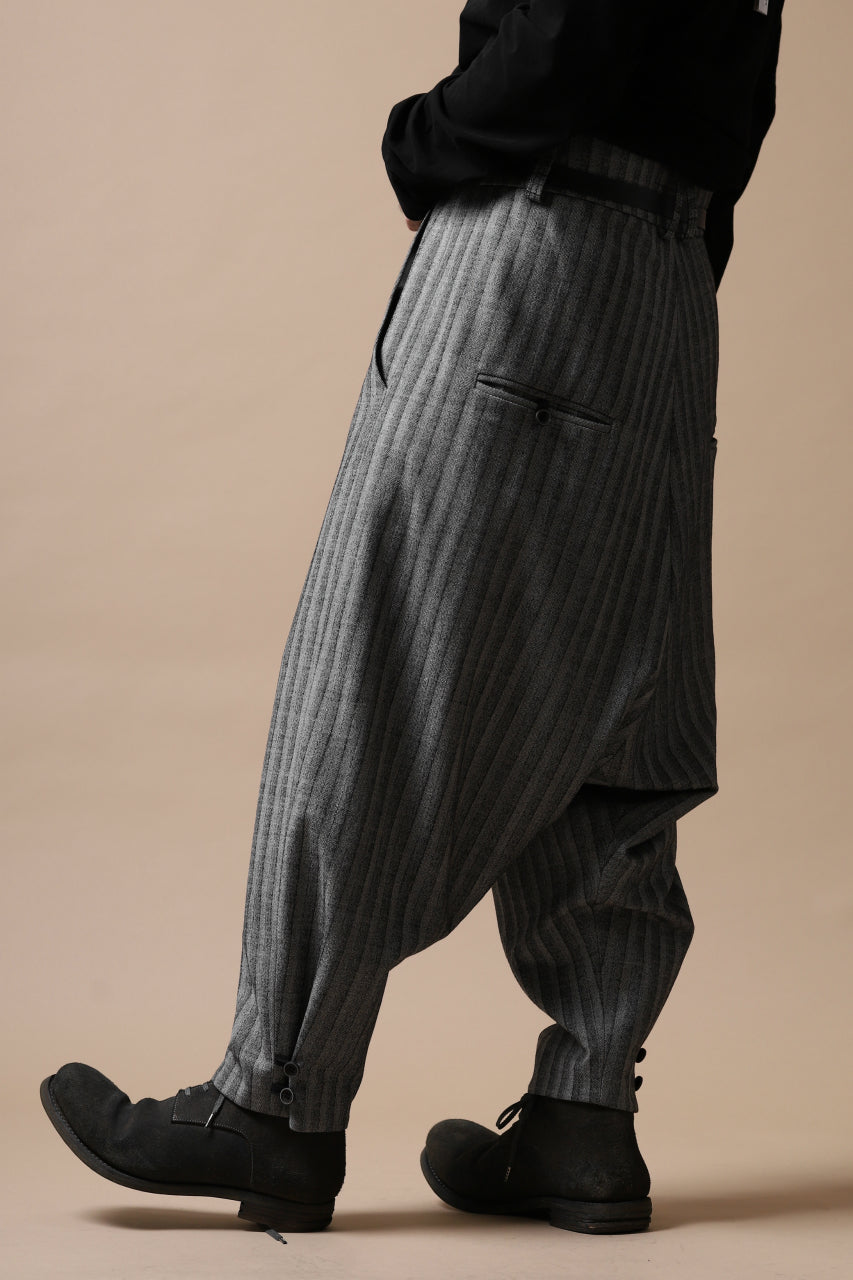 画像をギャラリービューアに読み込む, SOSNOVSKA exclusive CLOWN STYLE PANTS / HERRINGBONE WOOL STRETCH (GREY STRIPE)